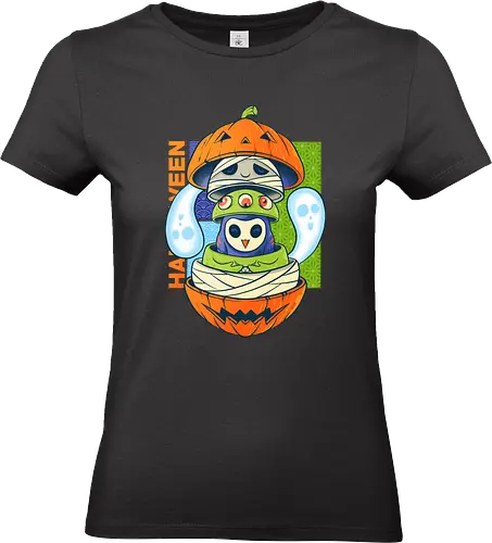 spooky doll  - horror, halloween, cool, cute, fun, ghost, owl, japanese, cartoon, monster - Standard T-Shirt (Frauen)