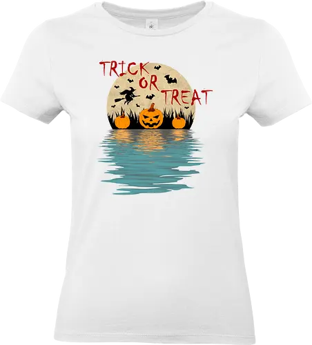 Trick Or Treat Halloween Art - halloween, funny halloween, funny quote, geek, happy halloween, humor, joke, meme, memes, nerd, parody, spooky, trick or treat, vintage halloween art - Standard T-Shirt (Frauen)