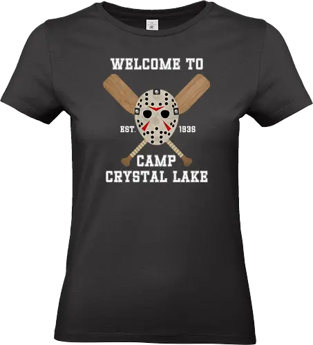 Welcome To Camp Crystal Lake Art - funny, camp crystal lake, friday the 13th, funny halloween, funny quote, geek, halloween, happy halloween, horror movie, humor, joke, meme, parody, vintage - Standard T-Shirt (Frauen)