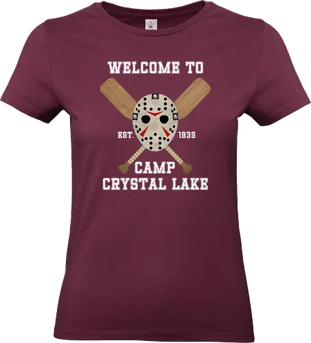 Welcome To Camp Crystal Lake Art - funny, camp crystal lake, friday the 13th, funny halloween, funny quote, geek, halloween, happy halloween, horror movie, humor, joke, meme, parody, vintage - Standard T-Shirt (Frauen)