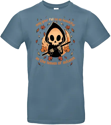 Beautiful Autumn Death - Halloween, death, dark humor, dark comedy, Autumn, fall, october, Cute fun, funny, spooky, creepy, scary, trick or treat, leaves, grim reaper - Standard T-Shirt