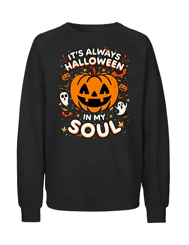 Halloween Soul Pumpkin - Halloween, Spooky, Spooky Season, Mystery, Candy, Candy Corn, Horror, October, Surprise, fall, autumn, leaves, ghost, ghosts, lettering, horror - Fairtrade Sweatshirt