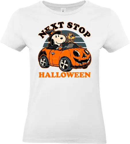 Spooky Beagle Car - halloween, holiday, october, spooky, trick or treat, Vintage, Retro Vintage, classic, Scary, creepy, dog, pet, beagle, bird, car, pumpkin, peanuts, woodstock - Standard T-Shirt (Frauen)