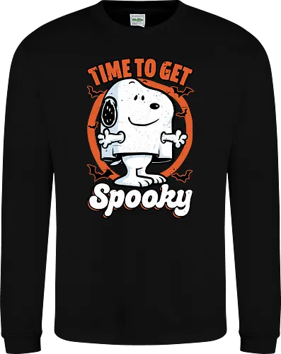 Spooky Beagle Halloween - Halloween, Spooky, Spooky Season, Mystery, Candy, Horror, October, Surprise, creepy, ghost, trick or treat, cute, boo, pet, beagle, dog, comic, bat, bats, peanuts - Sweatshirt