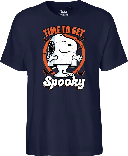 Spooky Beagle Halloween - Halloween, Spooky, Spooky Season, Mystery, Candy, Horror, October, Surprise, creepy, ghost, trick or treat, cute, boo, pet, beagle, dog, comic, bat, bats, peanuts - Fairtrade T-Shirt