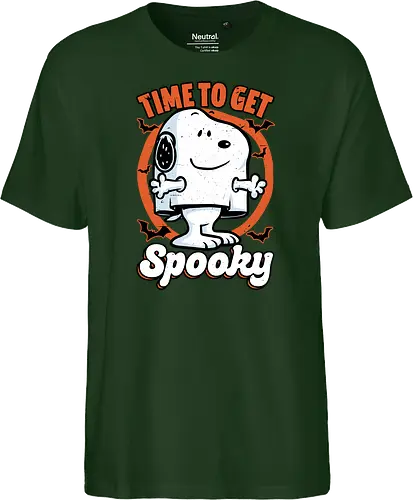 Spooky Beagle Halloween - Halloween, Spooky, Spooky Season, Mystery, Candy, Horror, October, Surprise, creepy, ghost, trick or treat, cute, boo, pet, beagle, dog, comic, bat, bats, peanuts - Fairtrade T-Shirt