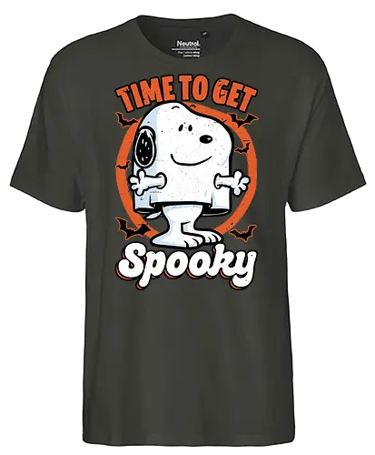 Spooky Beagle Halloween - Halloween, Spooky, Spooky Season, Mystery, Candy, Horror, October, Surprise, creepy, ghost, trick or treat, cute, boo, pet, beagle, dog, comic, bat, bats, peanuts - Fairtrade T-Shirt