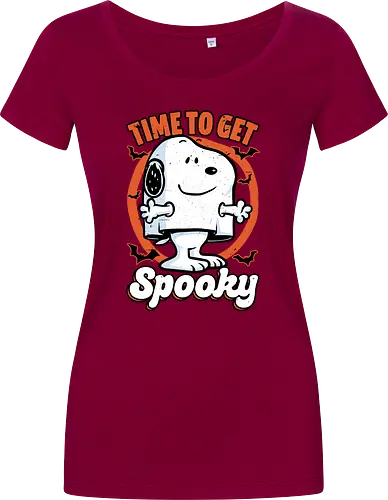Spooky Beagle Halloween - Halloween, Spooky, Spooky Season, Mystery, Candy, Horror, October, Surprise, creepy, ghost, trick or treat, cute, boo, pet, beagle, dog, comic, bat, bats, peanuts - Damen T-Shirt
