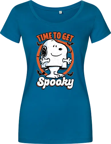 Spooky Beagle Halloween - Halloween, Spooky, Spooky Season, Mystery, Candy, Horror, October, Surprise, creepy, ghost, trick or treat, cute, boo, pet, beagle, dog, comic, bat, bats, peanuts - Damen T-Shirt