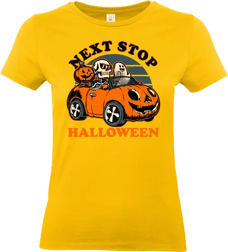 Spooky Car Halloween  - halloween, holiday, october, spooky, trick or treat, Vintage, Retro Vintage, classic, Scary, creepy, car, ghost, carving, spooky, autumn, skull, skeleton, samhaim, pumpkin, fun, funny, cute - Standard T-Shirt (Frauen)