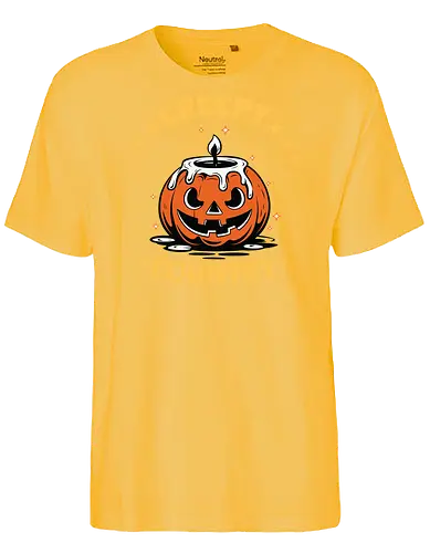Creepy Country - halloween, jack-o'-lantern, candle, spooky, stars, glow, night, orange, eerie, festive - Fairtrade T-Shirt