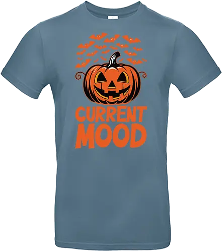 CURRENT MOOD - halloween, jack-o'-lantern, bats, spooky, festive, orange, humor, autumn, decoration, mood - Standard T-Shirt
