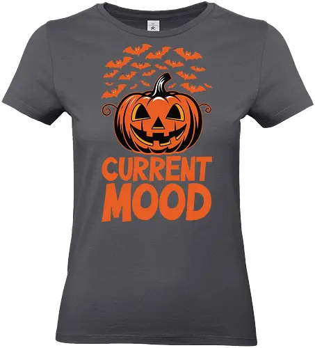 CURRENT MOOD - halloween, jack-o'-lantern, bats, spooky, festive, orange, humor, autumn, decoration, mood - Standard T-Shirt (Frauen)