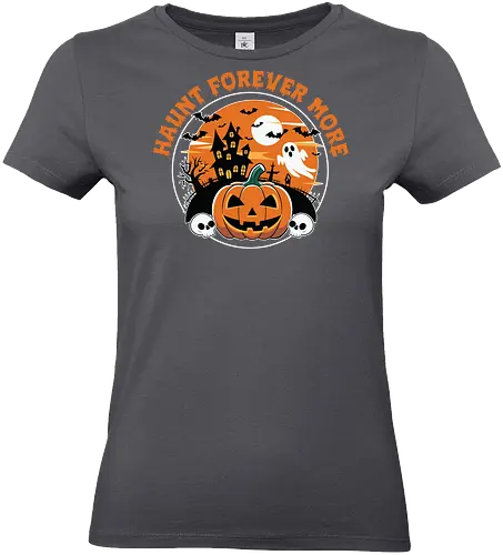  Haunt Forever More - dark, halloween, haunted house, pumpkin, ghost, bat, moon, skull, spooky, horror - Standard T-Shirt (Frauen)