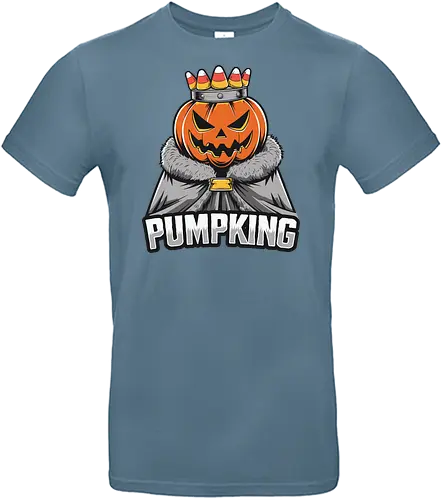 PUMPKING - halloween, pumpkin, jack-o'-lantern, crown, candy corn, royalty, robe, text, graphic design - Standard T-Shirt