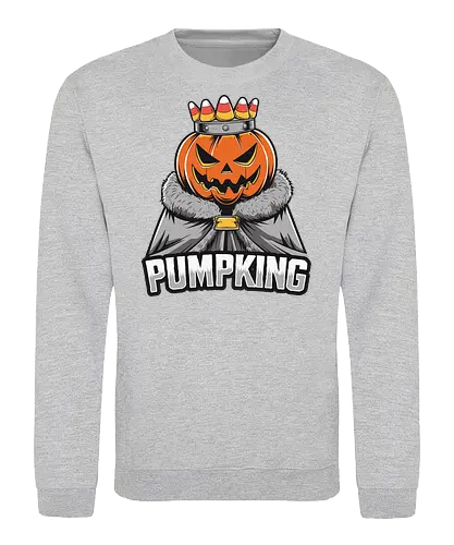 PUMPKING - halloween, pumpkin, jack-o'-lantern, crown, candy corn, royalty, robe, text, graphic design - Sweatshirt