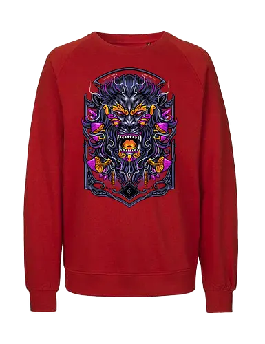 great Leo zodiac  - zodiac, leo, lion, mushroom, psycadelic, art, magic, cool, logo, mascot, illustration, wild, beast, horror, halloween - Fairtrade Sweatshirt