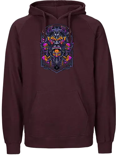 great Leo zodiac  - zodiac, leo, lion, mushroom, psycadelic, art, magic, cool, logo, mascot, illustration, wild, beast, horror, halloween - Fairtrade Hoodie