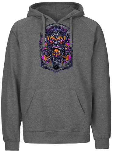 great Leo zodiac  - zodiac, leo, lion, mushroom, psycadelic, art, magic, cool, logo, mascot, illustration, wild, beast, horror, halloween - Fairtrade Hoodie