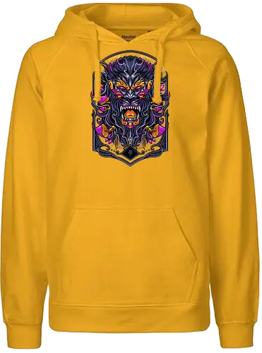 great Leo zodiac  - zodiac, leo, lion, mushroom, psycadelic, art, magic, cool, logo, mascot, illustration, wild, beast, horror, halloween - Fairtrade Hoodie