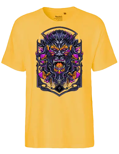great Leo zodiac  - zodiac, leo, lion, mushroom, psycadelic, art, magic, cool, logo, mascot, illustration, wild, beast, horror, halloween - Fairtrade T-Shirt