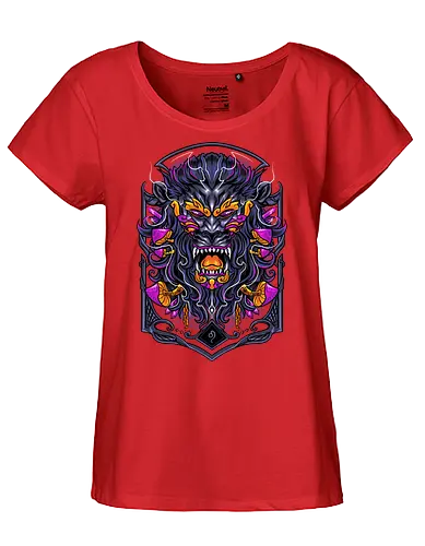 great Leo zodiac  - zodiac, leo, lion, mushroom, psycadelic, art, magic, cool, logo, mascot, illustration, wild, beast, horror, halloween - Fairtrade Girl Shirt