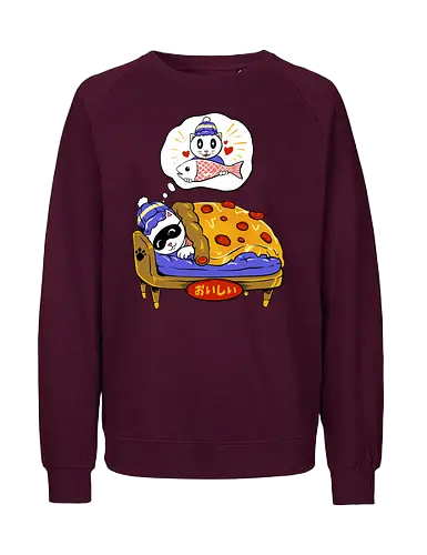 sleeping beauty  - cat, busy, kitty, fun, funny, cute, animal, catlover, fish, pizza, pizzalover, animal, food, culinary, meme, cartoon - Fairtrade Sweatshirt