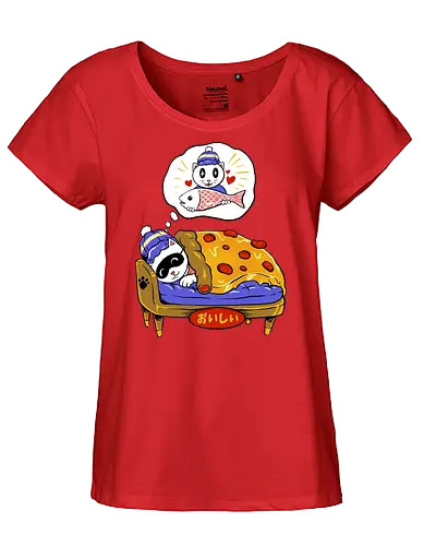 sleeping beauty  - cat, busy, kitty, fun, funny, cute, animal, catlover, fish, pizza, pizzalover, animal, food, culinary, meme, cartoon - Fairtrade Girl Shirt