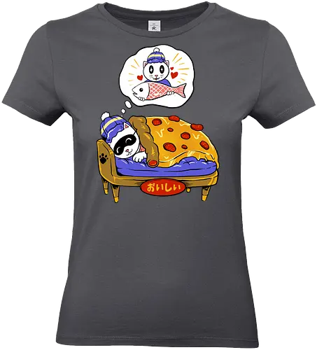 sleeping beauty  - cat, busy, kitty, fun, funny, cute, animal, catlover, fish, pizza, pizzalover, animal, food, culinary, meme, cartoon - Standard T-Shirt (Frauen)