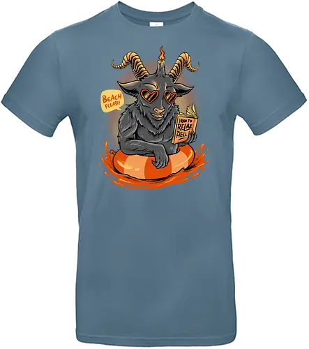 relax time of evil  - demon, satan, sheep, goat, relax, swim, animal, hell, cute, fun - Standard T-Shirt