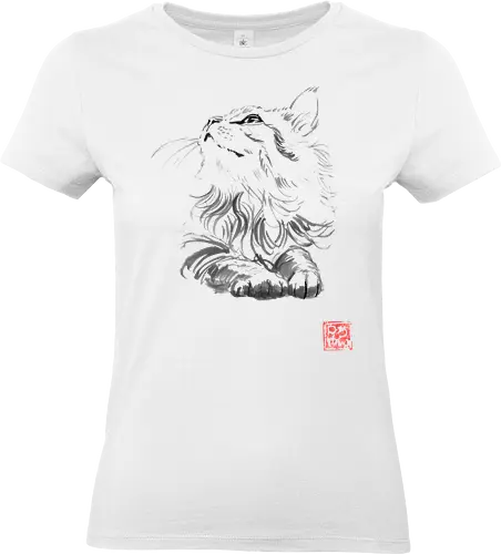 happy cat - cat, sumie, japan - Standard T-Shirt (Frauen)