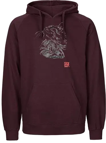 happy cat - cat, sumie, japan - Fairtrade Hoodie