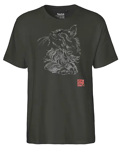 happy cat - cat, sumie, japan - Fairtrade T-Shirt