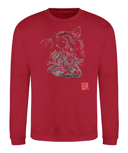 happy cat - cat, sumie, japan - Sweatshirt