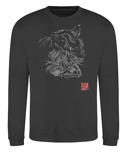 happy cat - cat, sumie, japan - Sweatshirt