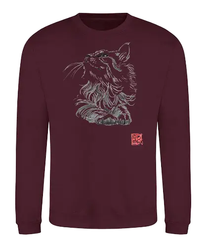 happy cat - cat, sumie, japan - Sweatshirt