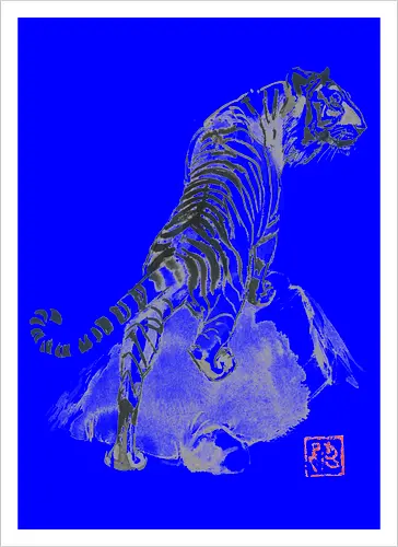 tiger on the rocks