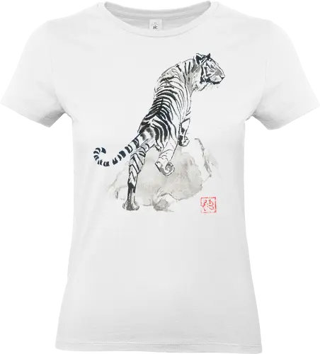 tiger on the rocks - tiger, sumie, japan, rocks - Standard T-Shirt (Frauen)