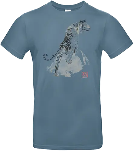 tiger on the rocks - tiger, sumie, japan, rocks - Standard T-Shirt