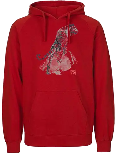 tiger on the rocks - tiger, sumie, japan, rocks - Fairtrade Hoodie