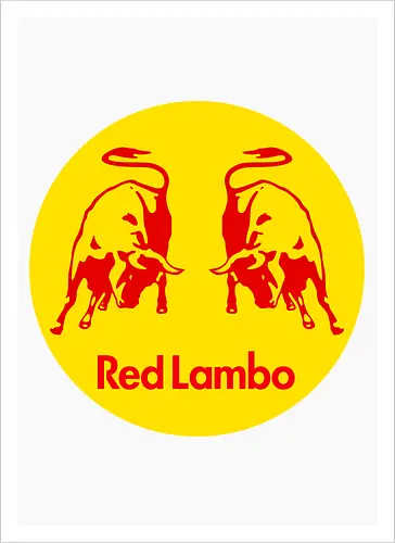 Red Lambo Vintage Art