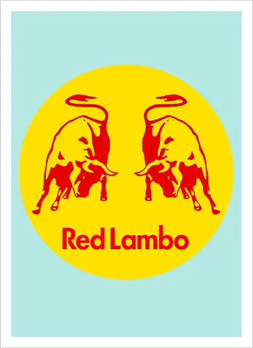 Red Lambo Vintage Art