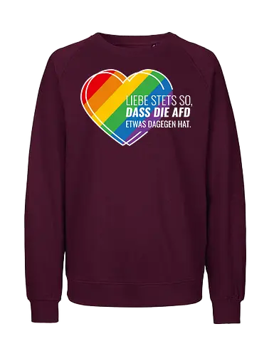 Liebe stets so... Pride Herz - weiß - Fairtrade Sweatshirt
