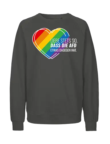 Liebe stets so... Pride Herz - weiß - Fairtrade Sweatshirt