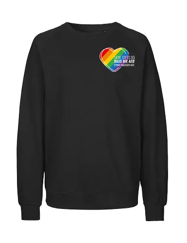 Liebe stets so... Pride Herz - weiß - Pocket - Fairtrade Sweatshirt
