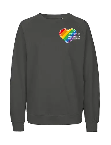 Liebe stets so... Pride Herz - weiß - Pocket - Fairtrade Sweatshirt