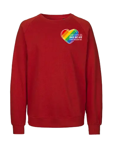 Liebe stets so... Pride Herz - weiß - Pocket - Fairtrade Sweatshirt