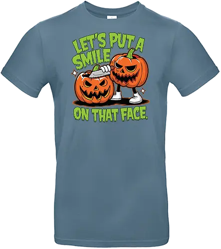 Let's put a smile on that face - halloween, pumpkins, carving, humor, spooky, playful, mischievous, grin - Standard T-Shirt