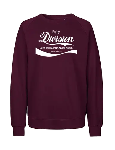 Enjoy Division Parodie Art - music, funny, pop, funny quote, funny sayings, geek, humor, ian curtis, joke, Music, meme, new order, parody, post punk, unknown pleasures, vintage - Fairtrade Sweatshirt