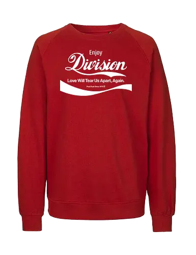 Enjoy Division Parodie Art - music, funny, pop, funny quote, funny sayings, geek, humor, ian curtis, joke, Music, meme, new order, parody, post punk, unknown pleasures, vintage - Fairtrade Sweatshirt